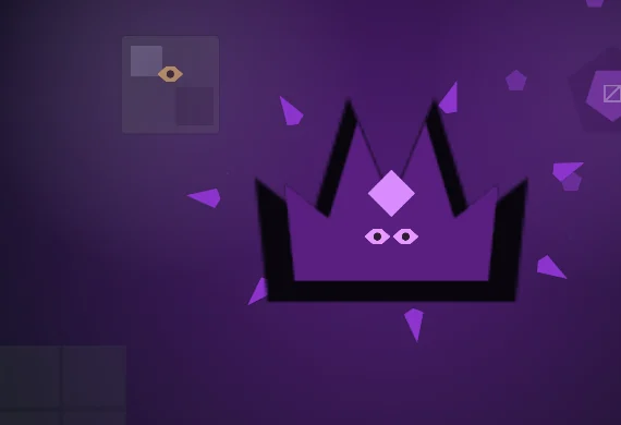 The Null Crown's sigil: a black crown on violet, with two watching eyes.