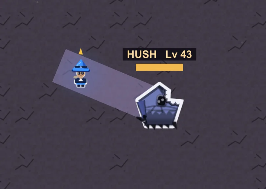 HUSH, a dive-line painted through Aether's position.