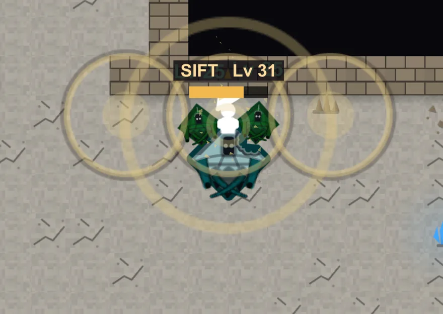SIFT, ringed by three sand rings.